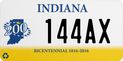 IN license plate 144AX