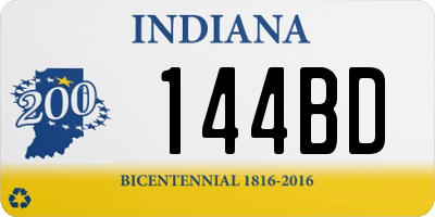 IN license plate 144BD