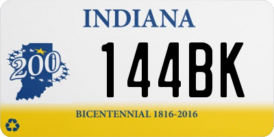 IN license plate 144BK