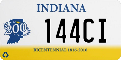 IN license plate 144CI