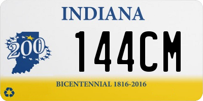 IN license plate 144CM