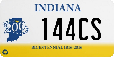 IN license plate 144CS