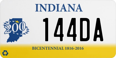 IN license plate 144DA