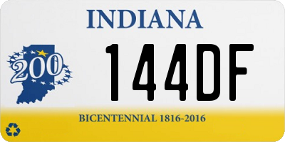 IN license plate 144DF