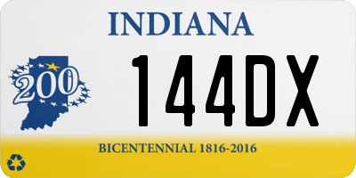 IN license plate 144DX