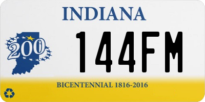 IN license plate 144FM