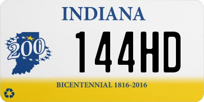 IN license plate 144HD