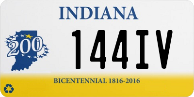 IN license plate 144IV