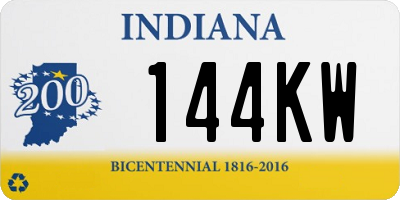 IN license plate 144KW