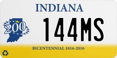 IN license plate 144MS