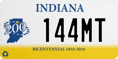 IN license plate 144MT