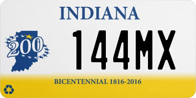 IN license plate 144MX