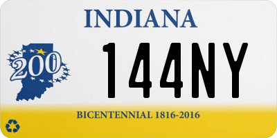 IN license plate 144NY