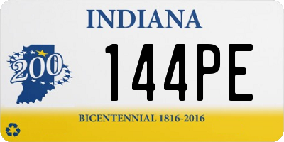 IN license plate 144PE