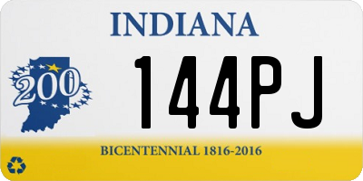 IN license plate 144PJ