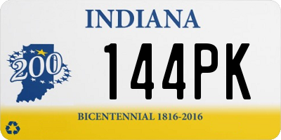 IN license plate 144PK