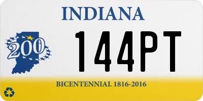 IN license plate 144PT