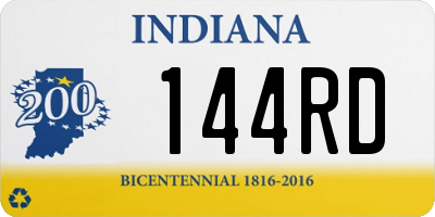 IN license plate 144RD