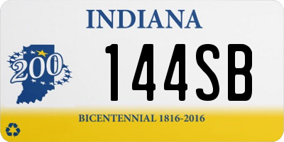 IN license plate 144SB