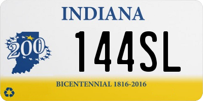 IN license plate 144SL