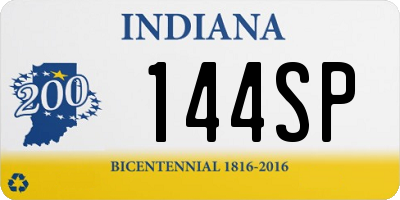 IN license plate 144SP