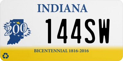 IN license plate 144SW