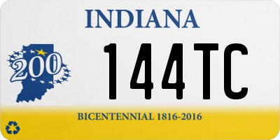 IN license plate 144TC