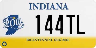 IN license plate 144TL