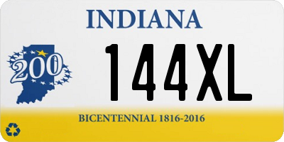 IN license plate 144XL