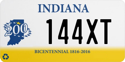 IN license plate 144XT