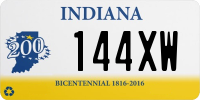 IN license plate 144XW