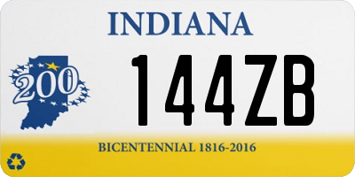 IN license plate 144ZB