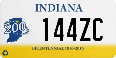 IN license plate 144ZC