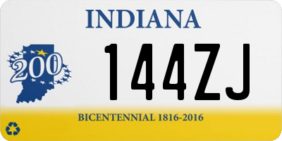 IN license plate 144ZJ