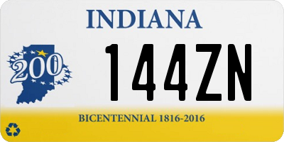 IN license plate 144ZN