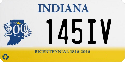 IN license plate 145IV