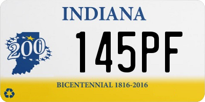 IN license plate 145PF