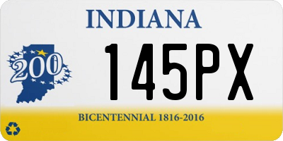 IN license plate 145PX