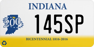 IN license plate 145SP