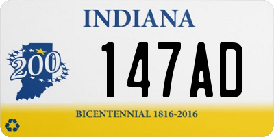 IN license plate 147AD