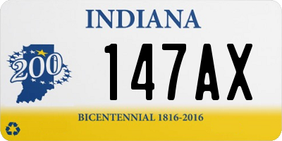 IN license plate 147AX