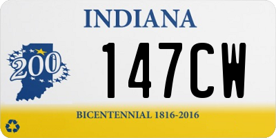 IN license plate 147CW