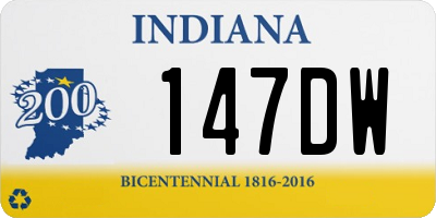 IN license plate 147DW