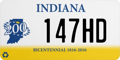 IN license plate 147HD