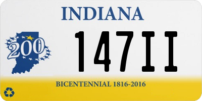 IN license plate 147II