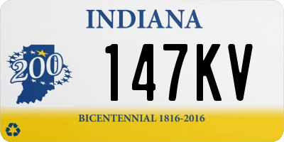 IN license plate 147KV