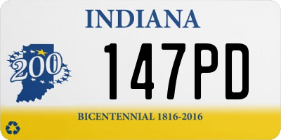 IN license plate 147PD