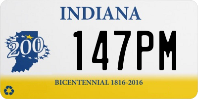 IN license plate 147PM