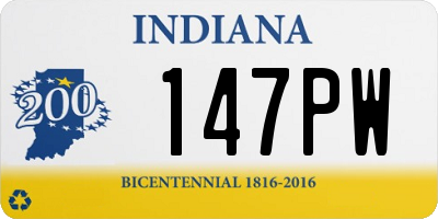 IN license plate 147PW