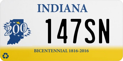 IN license plate 147SN